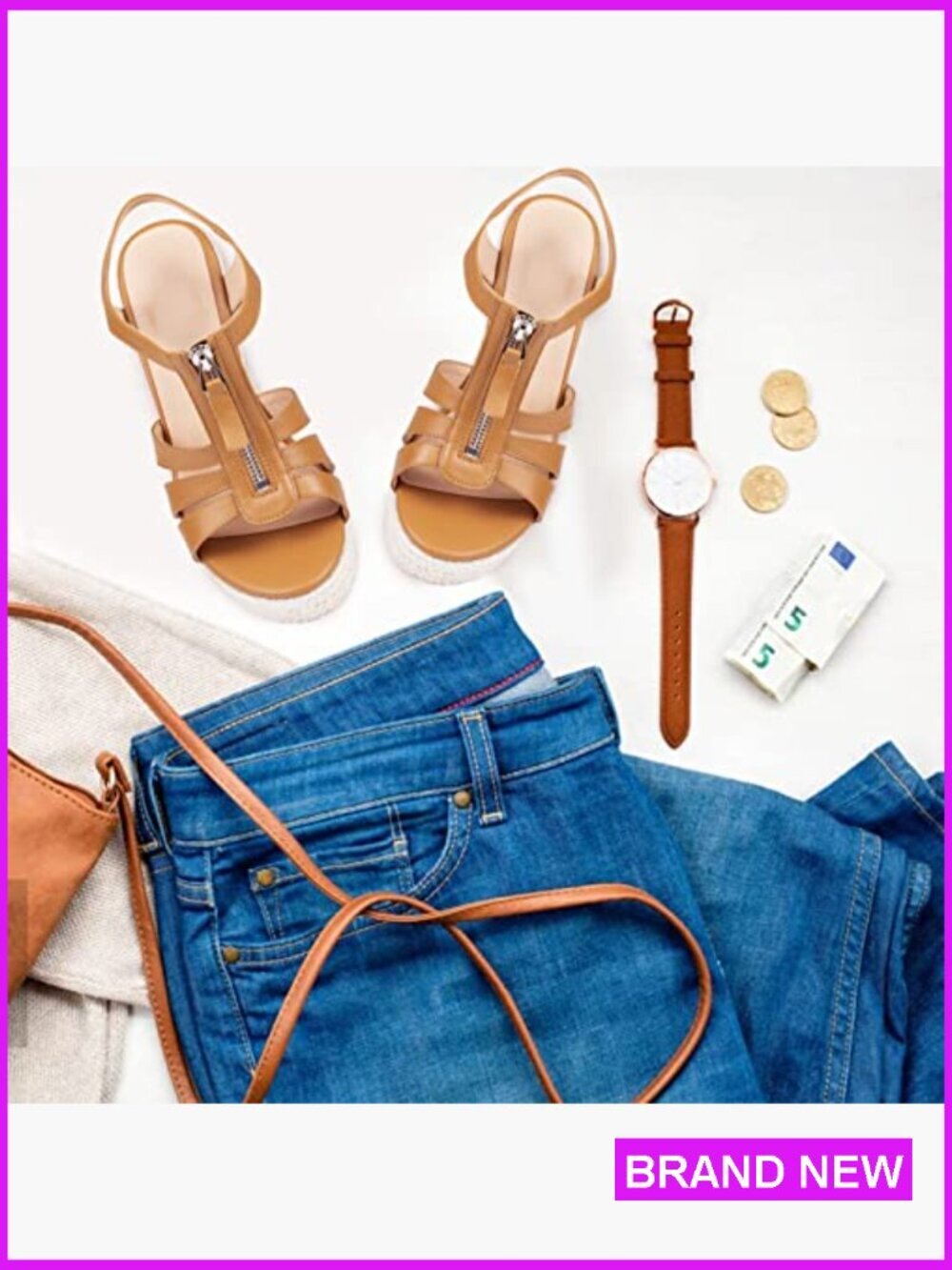 Wedge Sandals Classic Summer Platform Ankle Strap Open Toe Comfy High Heels - Picture 2 of 6